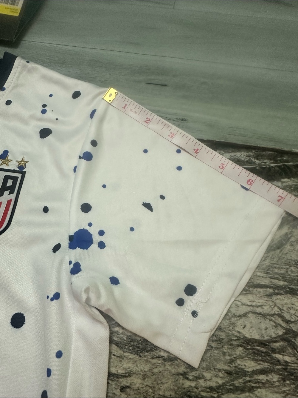 Nike White Splatter Soccer USA Jersey with Navy Accents M Young size - Picture 9 of 14